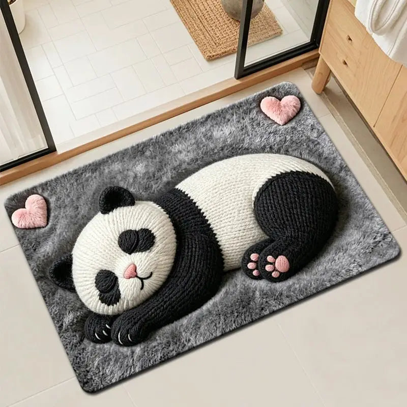 tapis bain doux antidérapant motif animaux mignons décoration chambre salon maison coton polyester