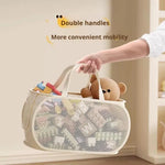panier rangement jouets enfants imperméable maille fine ours peluche beige clair moderne poignées
