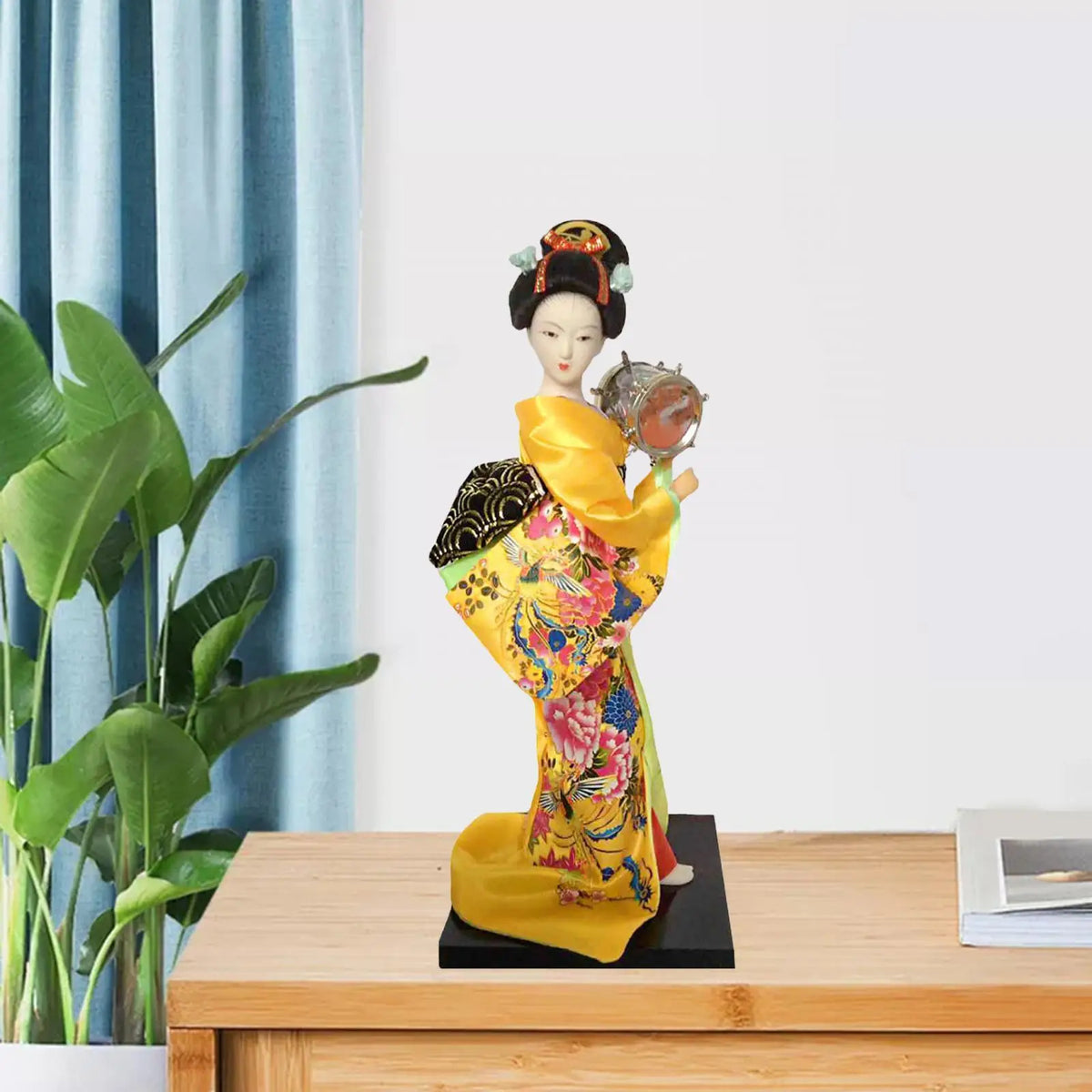poupées geisha japonaises traditionnelles figurines ethniques résine décoratives accessoires traditionnels or broderies floraux