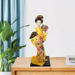 poupées geisha japonaises traditionnelles figurines ethniques résine décoratives accessoires traditionnels or broderies floraux