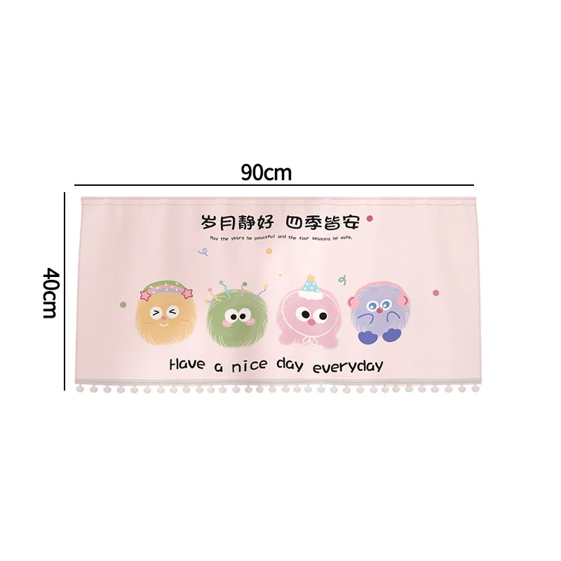 bannière décoration porte fenêtre motif carreaux fruits animaux kawaii enfant 95x45cm