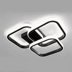 lampe led moderne noire blanc géométrique carré opaque minimaliste montée surface chambre salon