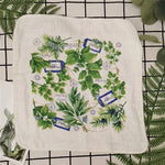 serviettes cuisine coton florales vintage blanc vert rouge jaune bleu noir absorbantes 20x20cm