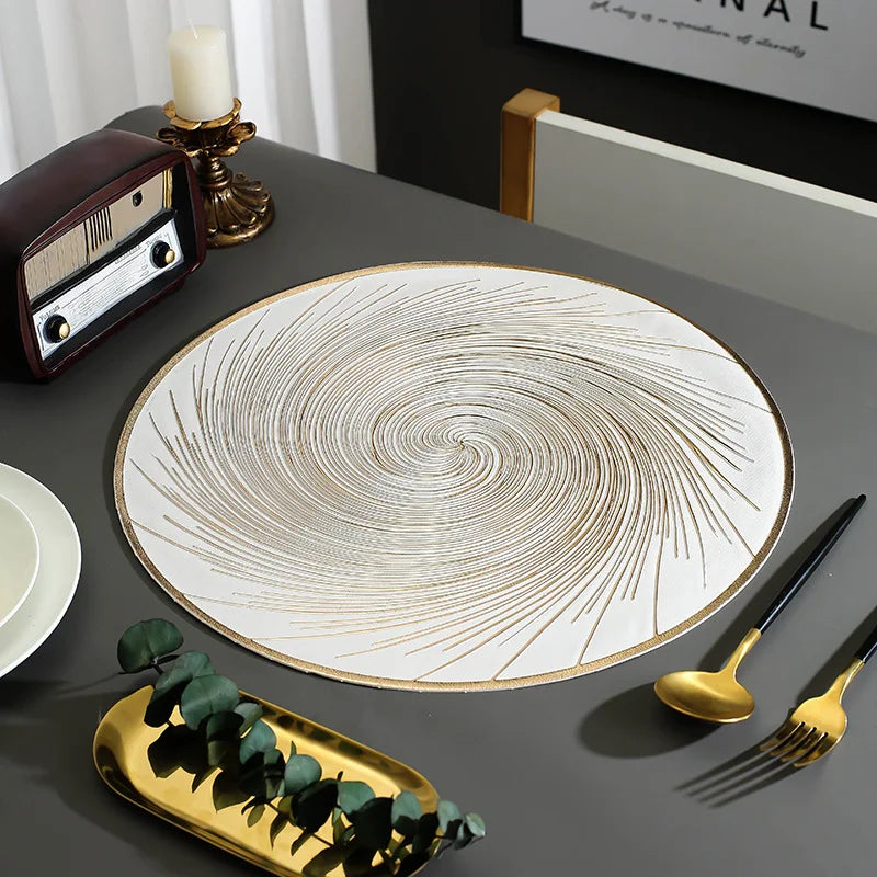 Set de 6 napperons ronds en vinyle empilés
