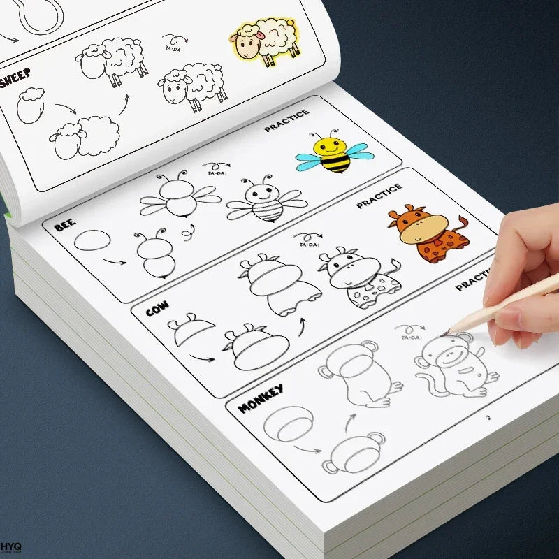 livre coloriage enfants animaux illustrations crayons couleurs éducatif simple enfantin
