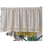 rideau floral fleurs branches polyester beige rose vert noir classique romantique opacité cuisine