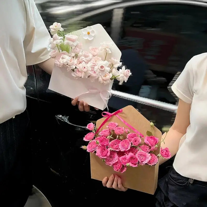 boîtes enveloppes fleurs mariage décoratives diy billets banque rubans fleur rose tulipe