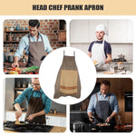 tablier cuisine gris beige motif texturé bretelles ajustables torchon chef professionnel
