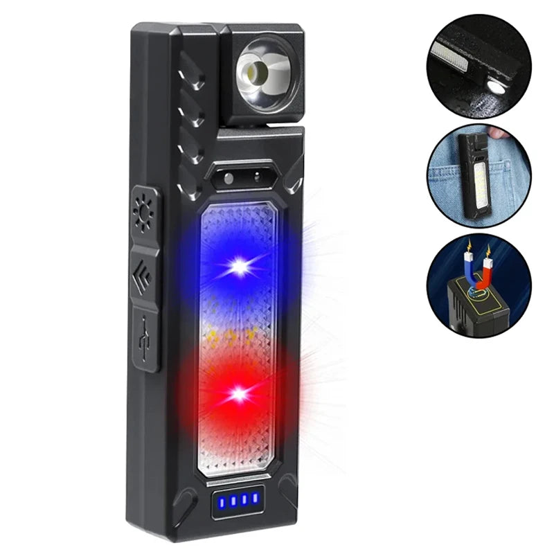lampe torche rechargeable portable led porte clés compact moderne boutons commande noir transparent