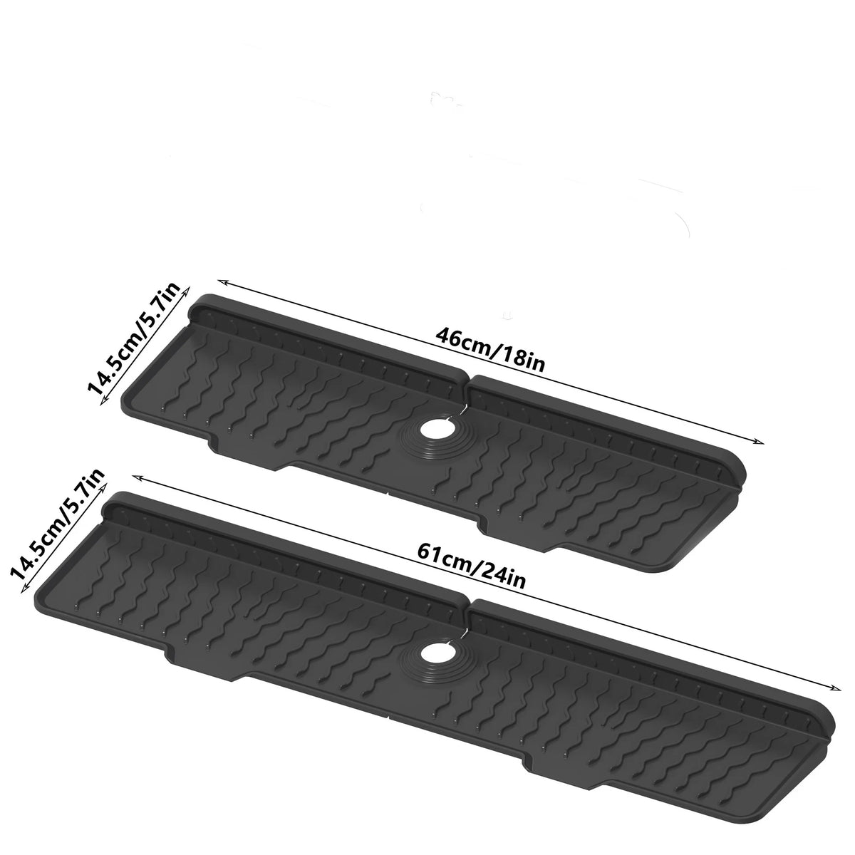 tapis évier antidérapant silicone noir moderne drainage incliné facile nettoyage utilitaire texturé alvéoles sóng�
