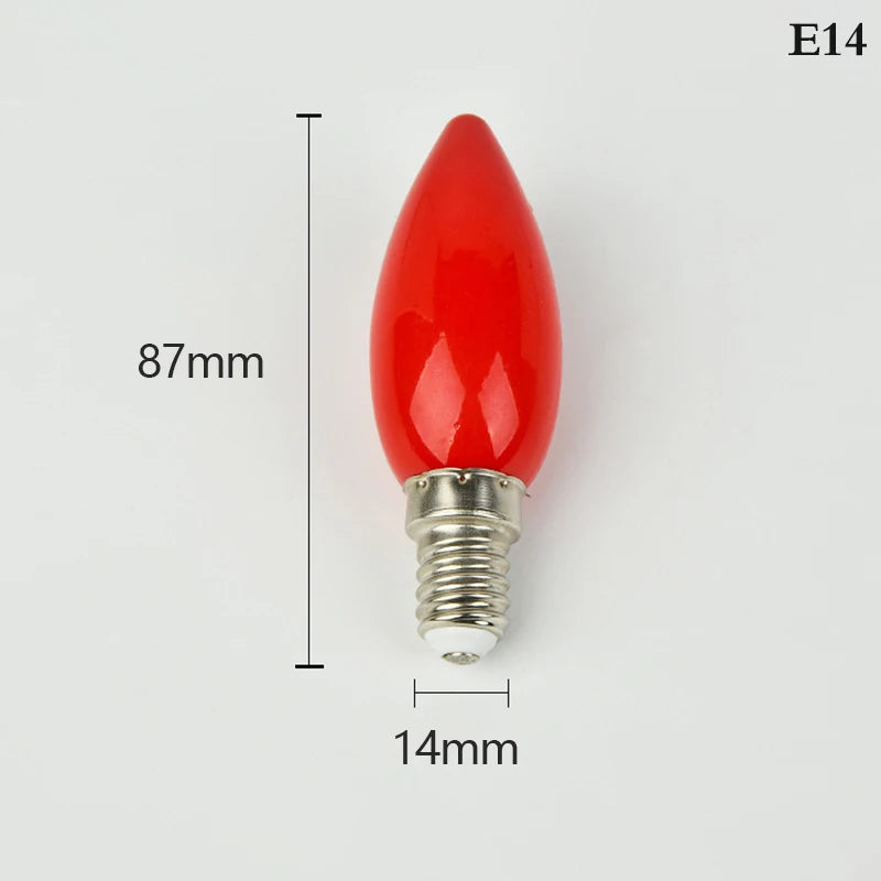 ampoules led décoratives rouge modernes vis e14 quatre diodes jaunes quatre ampoules