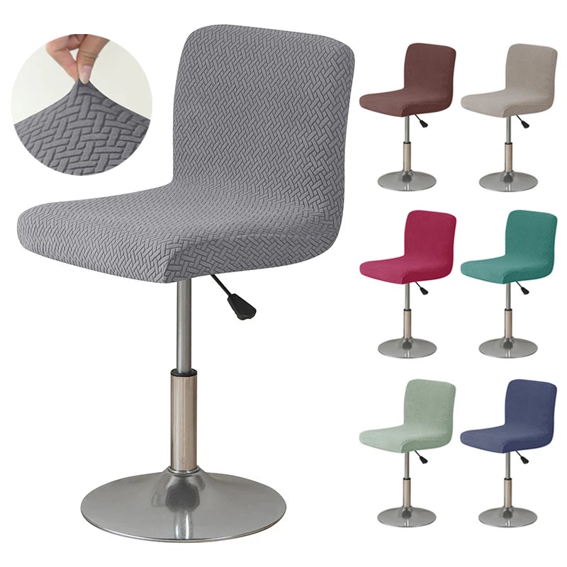 housse chaise haute tissu géométrique gris moderne pied rotatif elastic band