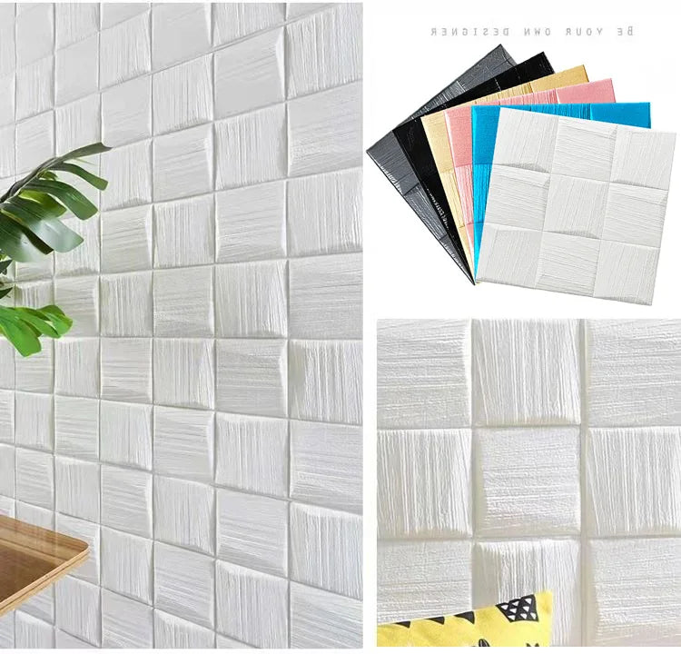 panneau decoratif mural moderne adhésif impermeable anti moisissures anti feu isolation thermique blanc rayures