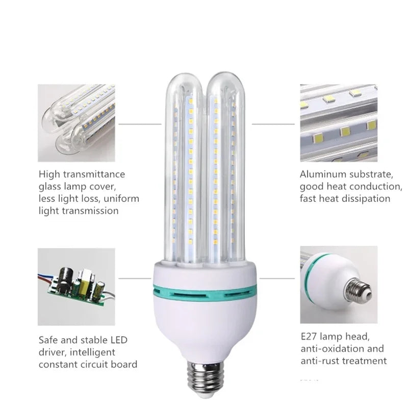 ampoule led maïs e27 blanc chaud haute puissance éclairage intérieur salon moderne compact