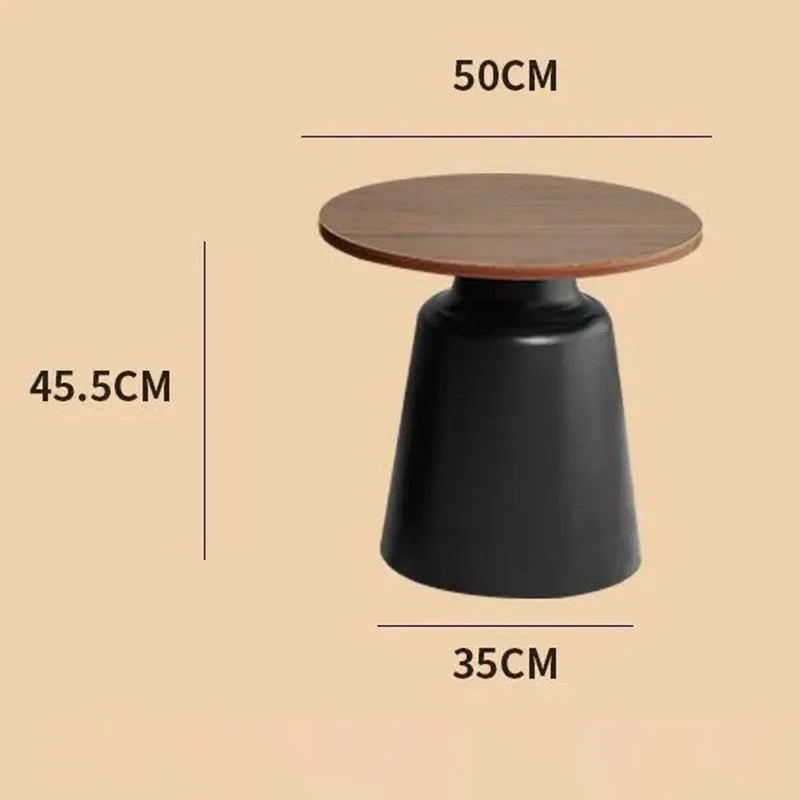 table basse moderne minimaliste bois rond marocain artificial board centralisée