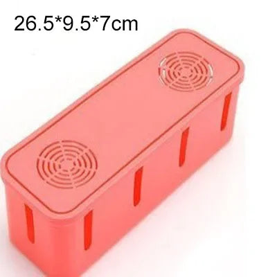 boîte rangement câbles rose clair moderne pratique 26cm 9,5cm 7cm