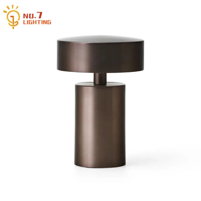 lampe table moderne rechargeable led bronze noir mat opaque sans fil