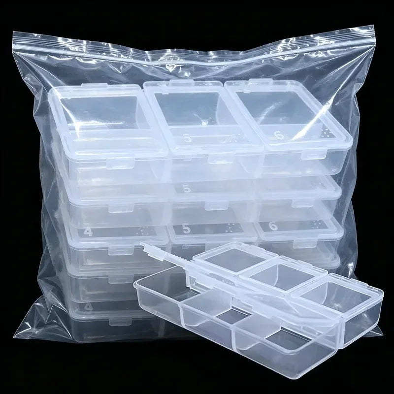 boîtes rangement bijoux transparentes plastique clips magnétiques poignées modernes pratique