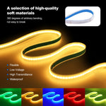 ruban led rgb cob flexible haute luminosité étanche adhésif salon décoration intérieure moderne