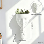 décoration murale moderne cache plantes masque blanc noir résine art contemporain texture granuleuse