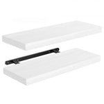 étagères flottantes bois naturel moderne clips métalliques blanc brun noir rustic