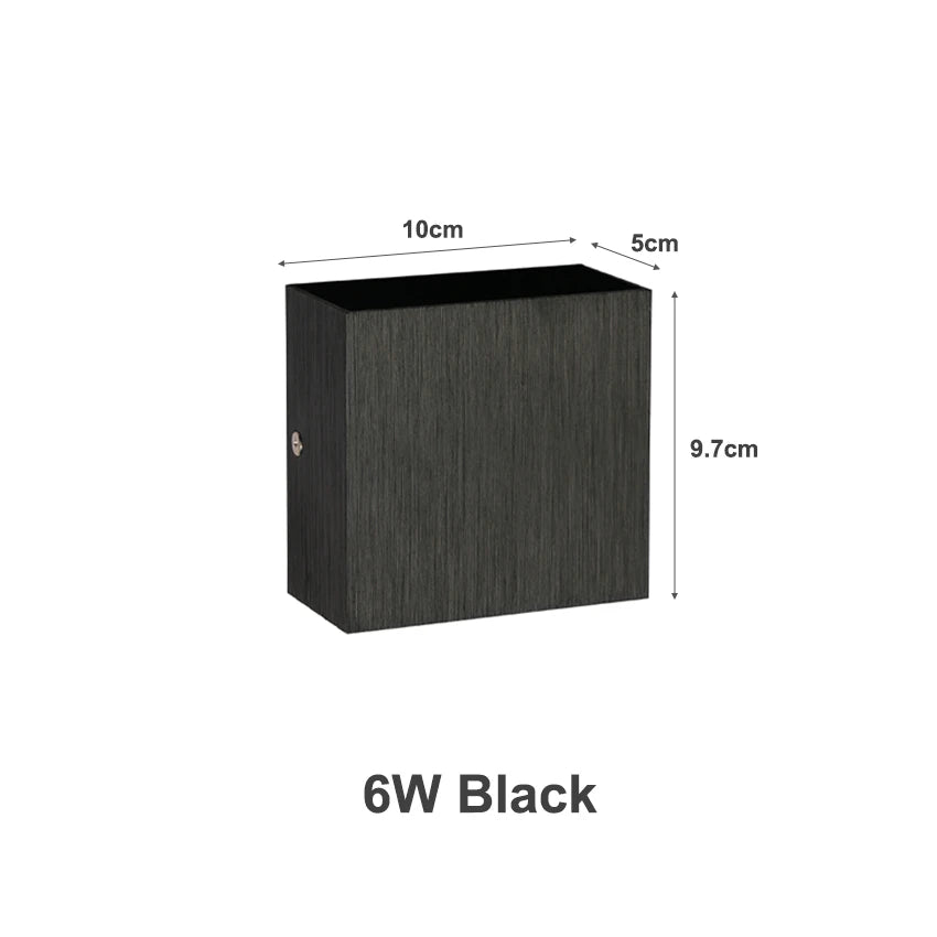 applique murale moderne 6W LED 90 260V aluminium bois naturel doré fixée mur