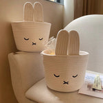 panier tressé mignon miffy blanc rangement cosmétiques dessin animé japonais