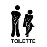 autocollants vinyle salle bain toilettes personnages minimalistes adhésifs salle bains décorations textes icones personnes
