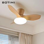 ventilateur moderne lumière led télécommande bois naturel moderne