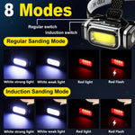 lampe frontale led rechargeable usb course pêche bande élastique aimant fort