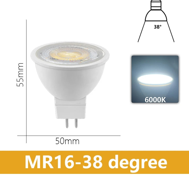 ampoules led blanc modernes 3w 5w 6w 7w 12v 3000k 4000k 6000k 120° 38°