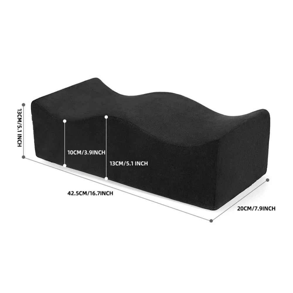 coussin pied velours noir anti décubitus lavable confortable oblong adultes