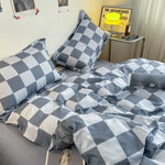 taies d'oreiller rectangulaires bleu clair gris motifs géométriques moderne non toxique 100 polyester 48x74cm