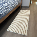 tapis salle bain blanc vert moderne antidérapant coton rayures absorbant doux