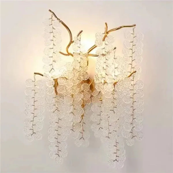 applique murale led dorée branches stylisées contemporaine élégante éclairage quotidien fixée mur 15 30m²