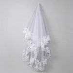 voile mariée blanc dentelle florale classique 140cm 280cm