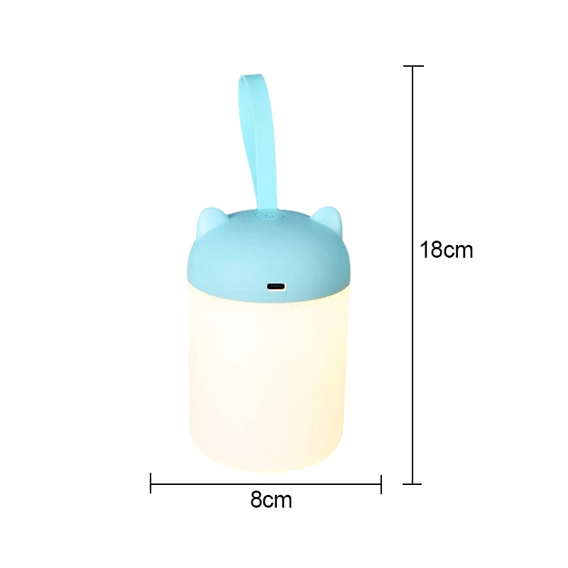 lampe table rechargeable veilleuse led rose clair vert pastel moderne animalier contrôle tactile