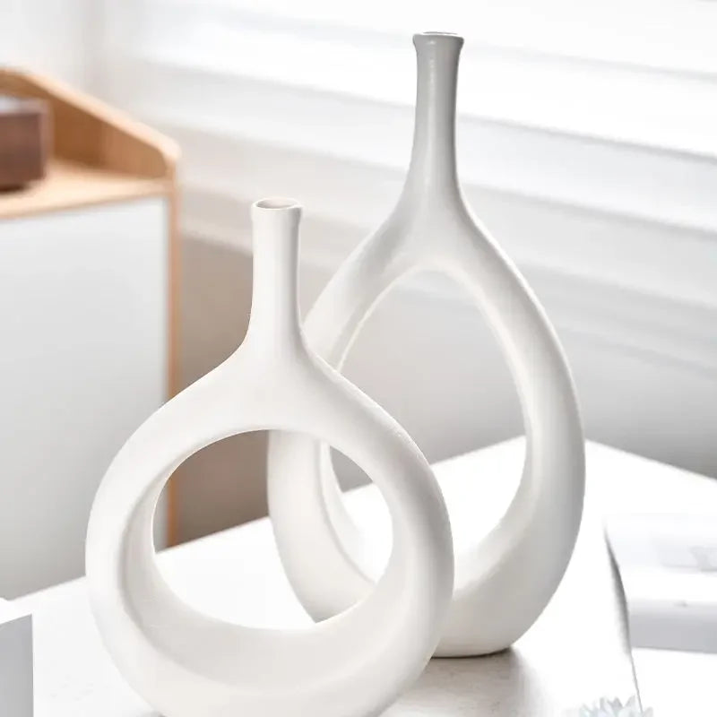 vase moderne blanc céramique table decoration intérieur art contemporain simple