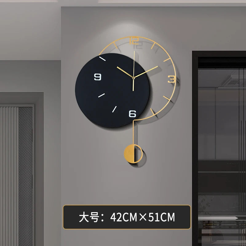 Horloge murale design métal gris 50 cm mouvement silencieux