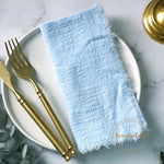 serviettes cuisine rustiques coton noir orange beige blanc rose pâle franges rustic naturel