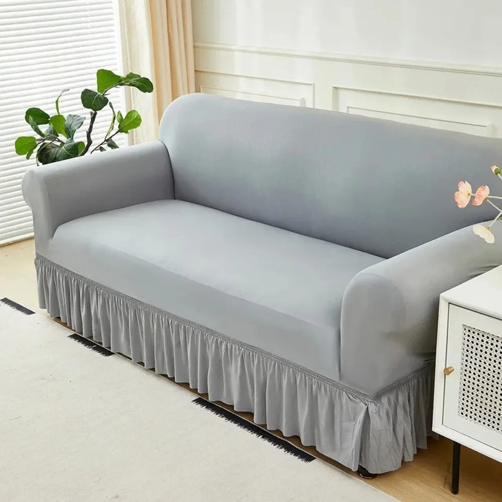 housse canapé extensible anti poussière élastique canapé trois places moderne gris noir