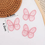 appliques papillon dentelle brodée transparentes couleurs variées polyester 4.5cm 4.0cm DIY trims patches oniriques