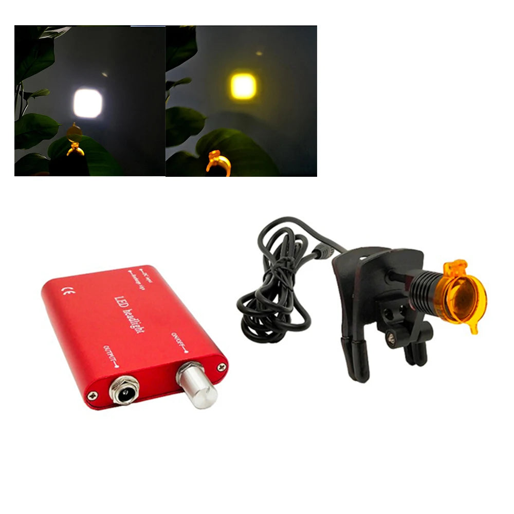 lampe frontale led dentaire chirurgicale filtre jaune pince loupes dentaires