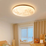lampe bois lunaire texture marbrée moderne blanc doré minimaliste