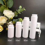 flacons cosmétiques blancs rechargeables bouchons embouts moderne 30ml 50ml 60ml 80ml 100ml