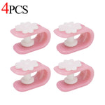 clips fixation violet rose bleu fleurs blanches moderne pratique 12pcs