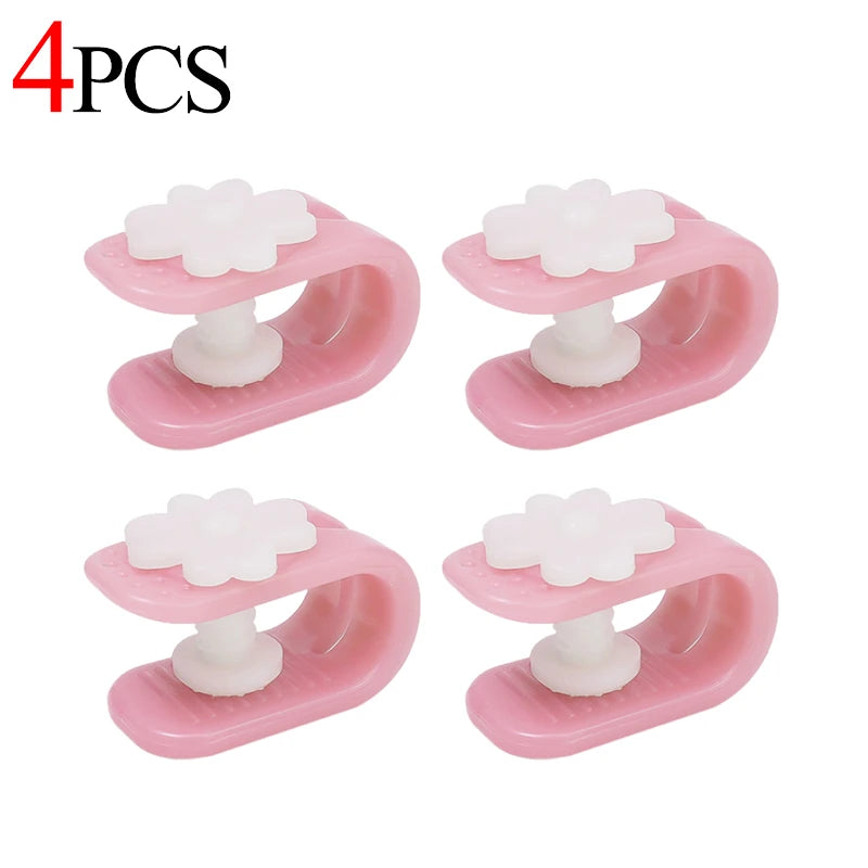 clips fixation violet rose bleu fleurs blanches moderne pratique 12pcs