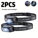 lampe frontale led rechargeable usb camping course nocturne pêche réparation bandeau ajustable moderne