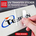 stickers transferts uv transparents logo moderne adhésifs vinyle imprimés personnalisables étiquettes cristal vinyle holographiques