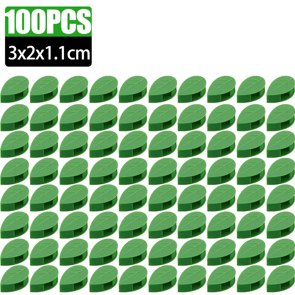 clips plantes autoadhésifs forme feuilles vert moderne pack 100 clips